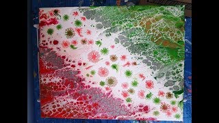 4 Fluid painting  Christmas Swipe plus dendrite fractals [upl. by Alicec]