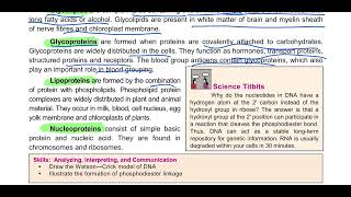 Conjugated Molecules 11th biology biomolecules conjugated glycolipids glycoproteins lipoprotein [upl. by Bobette]