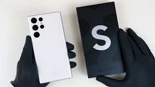 Samsung Galaxy S22 Ultra White Unboxing  Gameplay  ASMR [upl. by Sivi]