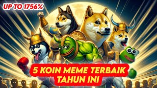 5 Koin Meme yang potensial tahun ini  koin crypto yang menjanjikan 2024  koin crypto terbagus [upl. by Ddarb]