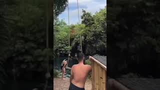 When Standing In Front Of The Rope Swing Goes Horribly Wrong fail comedy sendit [upl. by Ellynad]