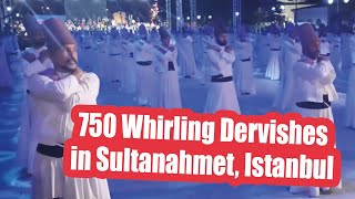 750 Whirling Dervishes in IstanbulTurkeyDervish Music and Dervish ShowSufi Ceremony in Fatih [upl. by Secilu]