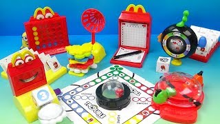 2018 Hasbro Gaming set of 8 McDonalds Happy Meal Collectors Toys Video Review [upl. by Cesya]