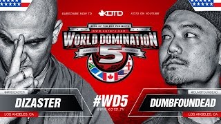 KOTD  Rap Battle  Dizaster vs Dumbfoundead  WD5 [upl. by Tortosa]