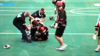 SN Rebels vs Wallaceburg July 20 2012GM1  Semi Finals 1 Fight [upl. by Seniag]