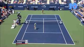 Caroline Wozniacki vs KaiChen Chang 2010 US Open Highlights [upl. by Eicyak]