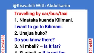 Learn Swahili Ninataka kuenda Kilimani I want to go to Kilimani [upl. by Nanon]