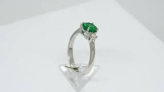 Emerald and Diamond Engagement Ring in White Gold RDI105by Queen Emerald [upl. by Henni563]