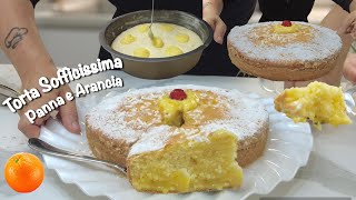 TORTA SOFFICISSIMA CREMOSA PANNA E ARANCIA 🍊 senza burro né olio FACILE E VELOCE [upl. by Phio]