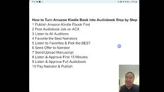 How to Turn Amazon Kindle EbookBook into Audiobook Step by Step  Self Publishing Tips in 5 Minutes [upl. by Ahl]