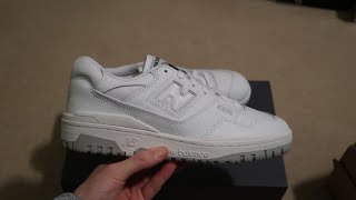 NEW BALANCE 550 WHITEGREY SNEAKER UNBOXING [upl. by Enidaj408]