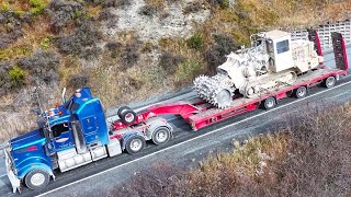 Massive oversize load takes on Porters Pass  by Drone [upl. by Artur]