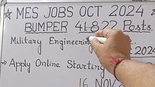 MES jobs Oct 2024 apply online before Age limit [upl. by Turmel]