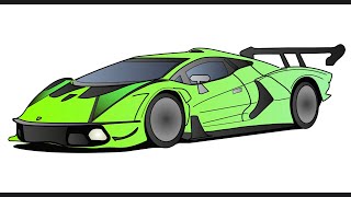 How to draw a LAMBORGHINI ESSENZA SCV12  drawing lamborghini scv12 sports car step by step easy [upl. by Namwen]