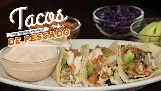 TACOS DE PESCADO  RECETA SALUDABLE 2 tacos  300 calorias [upl. by Ynotna304]