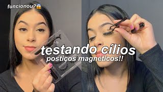 TESTANDO CÍLIOS MAGNÉTICOS PELA PRIMEIRA VEZ 😱✨ será que funciona [upl. by Knitter]