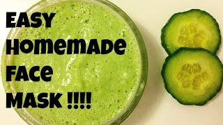 EASY HOMEMADE Cucumber Face Mask using 2 ingredients ONLY [upl. by Eznyl]