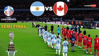 Argentina Vs Canada  Semi Final Copa America 2024  Full Match All Goals  Realistic PES Gameplay [upl. by Camarata]