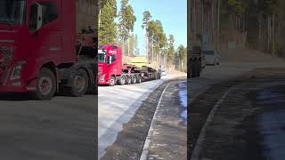 Volvo FH16 transporting Porsche Turret King Tiger Tank ww2 tank history [upl. by Krakow465]