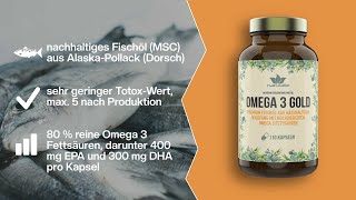 Omega 3 Kapseln hochdosiert aus nachhaltigem Fang MSC  TotoxWert unter 5  naturaliede [upl. by Nairadal860]