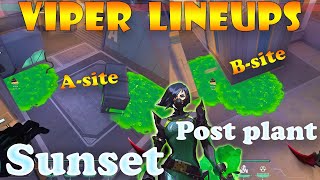 Top 15 Sunset Viper Post Plant Lineups  Viper Lineups Sunset  Valorant Tips amp Tricks [upl. by Corwun]