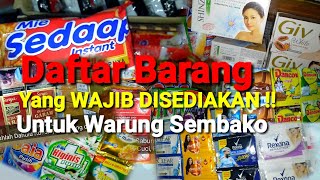 Daftar isi warung sembako pemula sederhana  paling dicari [upl. by Kaliope]