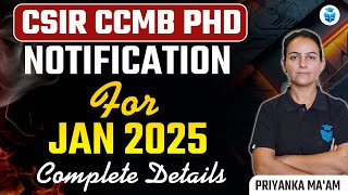 ICMR CCMB PHD Notification for 2025  PHD Admission 2025  Complete Details by Priyanka Mam [upl. by Bee659]