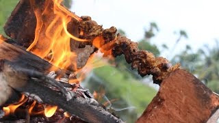 How To Make Monitor lizard Fry Recipe  Udumbu Fry  Country Street Food  Street Food [upl. by Glassco]