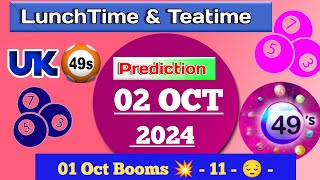 Uk49s double predictions for today 021024  today uk49s lunchtime prediction [upl. by Yttak971]