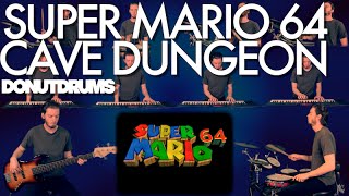 Super Mario 64  Cave Dungeon DrumGuitarBassKeyboard Cover DonutDrums [upl. by Goeselt]