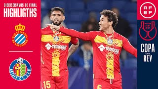 Resumen  Copa del Rey  RCD Espanyol 01 Getafe CF  Dieciseisavos de final [upl. by Ynnelg]