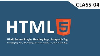 HTML Basic Formating Tags amp Emmet Plugin in Hindi  Urdu  Web Development Tutorials  04 [upl. by Nilad]