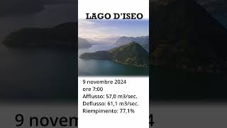 Lago dIseo livelli idrometrici 9 novembre 2024 ore 7 short [upl. by Ihcelek]