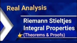 Riemann Stieltjes Integral lecture notes  Properties of Riemann Stieltjes Integral csirnetmaths [upl. by Westerfield314]