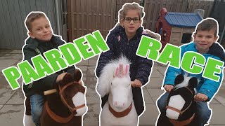 PAARDENRACE IN ONZE TUIN OP ONZE PONYCYCLE  KOETLIFE VLOG [upl. by Sabella491]