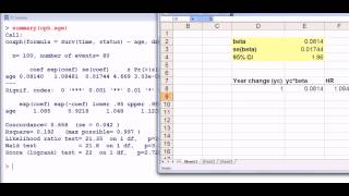 Biostatistics R Cox proportional hazard model Hosmer and Lemeshow Chapter 4 Section 43 [upl. by Fassold]