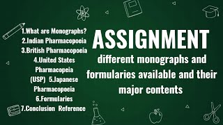 different monographs and formularies available and their major contents assignment Chemistrydpharma [upl. by Atimad]