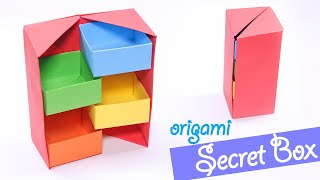 Origami Secret Stepper Box Tutorial  DIY  Paper Craft [upl. by Neersin]