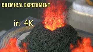 Chemical experiment Ammonium Dichromate volcano 4K [upl. by Germaine854]