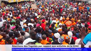 Réactions des Togolais par rapport aux activités unilatérales de la CENI [upl. by Beshore]