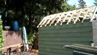 Shed progress Gambrel Trusses [upl. by Ycats]