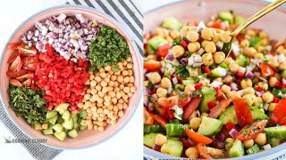 5 minutes Easy Mediterranean Chickpea Salad with Simple Lemon Vinaigrette [upl. by Rasure]