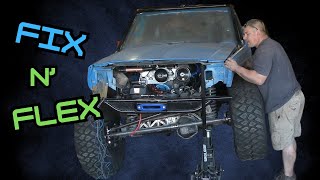 Track bar mount fender trim and flex test of the Jeep Comanche [upl. by Eylk]