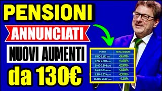 ULTIMORA PENSIONI ❗️ANNUNCIATI NUOVI AUMENTI FINO a 130€ nel 2024 👉 ECCO CHI LI AVRÀ SUBITO 📊💶 [upl. by Carroll]