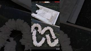 Diy flowers Garland flowers making with into plastic carry bags Happy Diwali diy craft shots [upl. by Stannwood840]