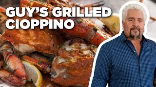 Guy Fieris Grilled Cioppino with FireRoasted Tomato  Guys Big Bite  Food Network [upl. by Sinnylg]