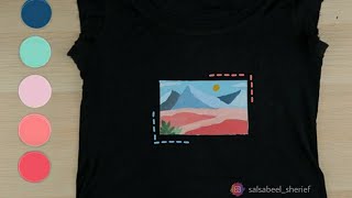 Acrylic painting tutorial  how to paint on Tshirt Step by Step [upl. by Akenom]