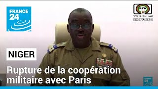 Niger  la junte dénonce les accords de coopération militaire avec Paris • FRANCE 24 [upl. by Hanah]