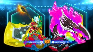 XCALIUS X4 VS SALAMANDER S4 BEYBLADE BURST APP [upl. by Haraj]