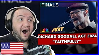 Janitor Richard Goodall Sings quotFaithfullyquot By Journey  Finals  AGT 2024  TEACHER PAUL REACTS [upl. by Yrrej]